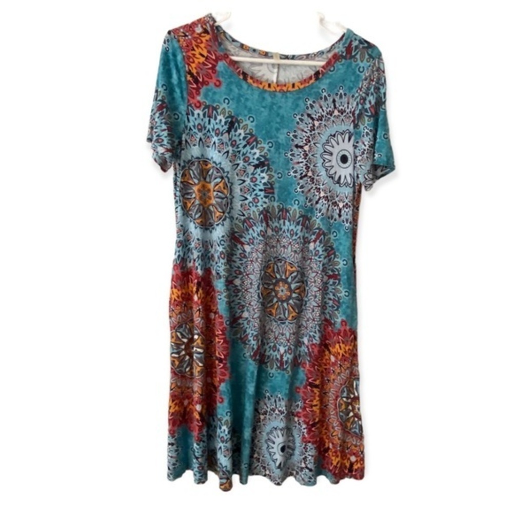 Korsis Dress Women’s Size L Pullover‎ Multi Colors MIDI